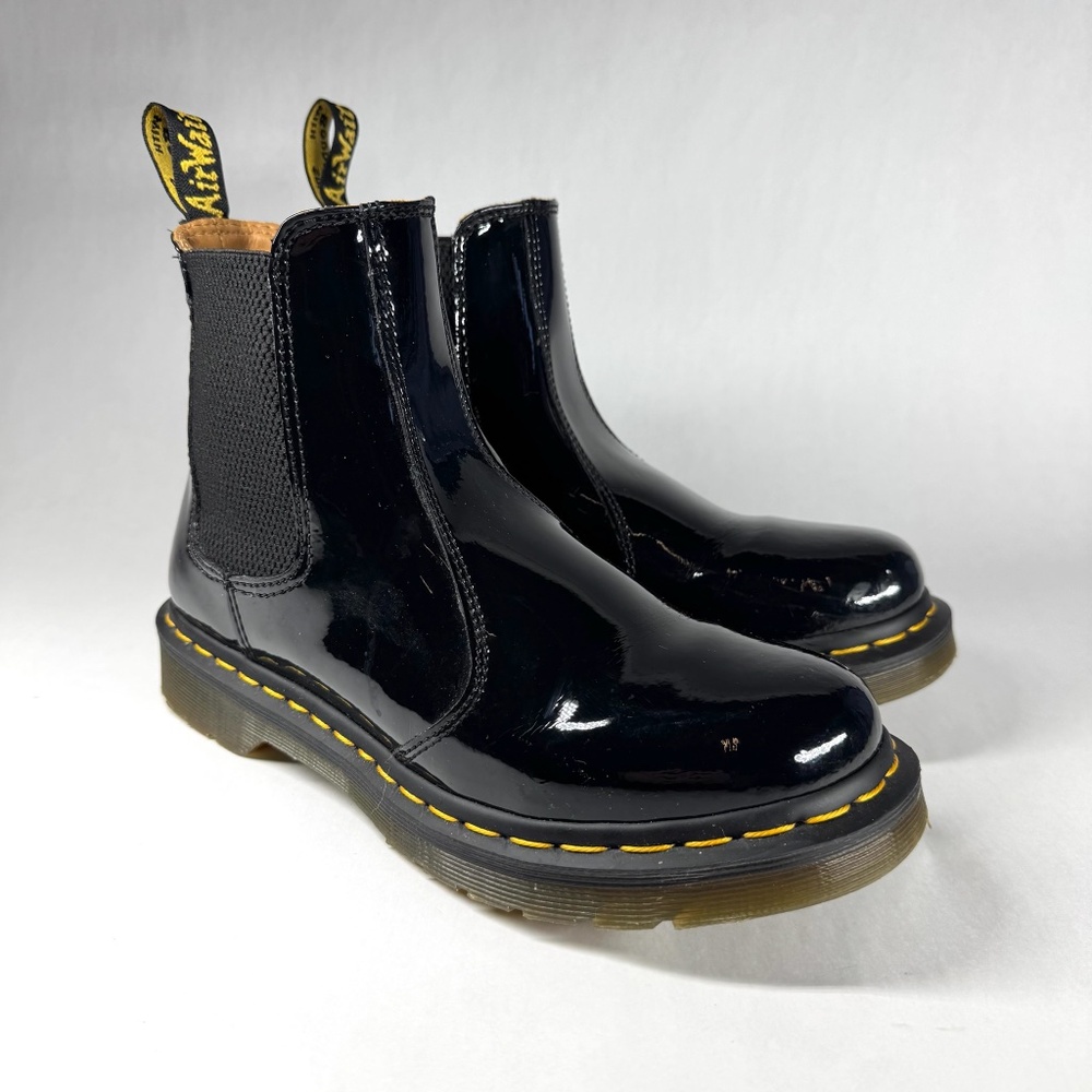Dr Martens Womens Black Patent Leather Chelsea Boots 2976 US 8 / EU 39 / UK 6